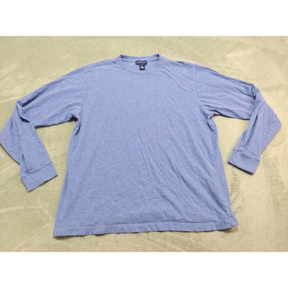 Club Room Mens Long Sleeve T-Shirt Size L Blue Cotton Crewneck Casual Top